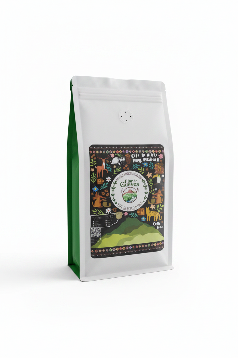 Flor de Guevea - Café de Altura 100% Orgánico fondo blanco