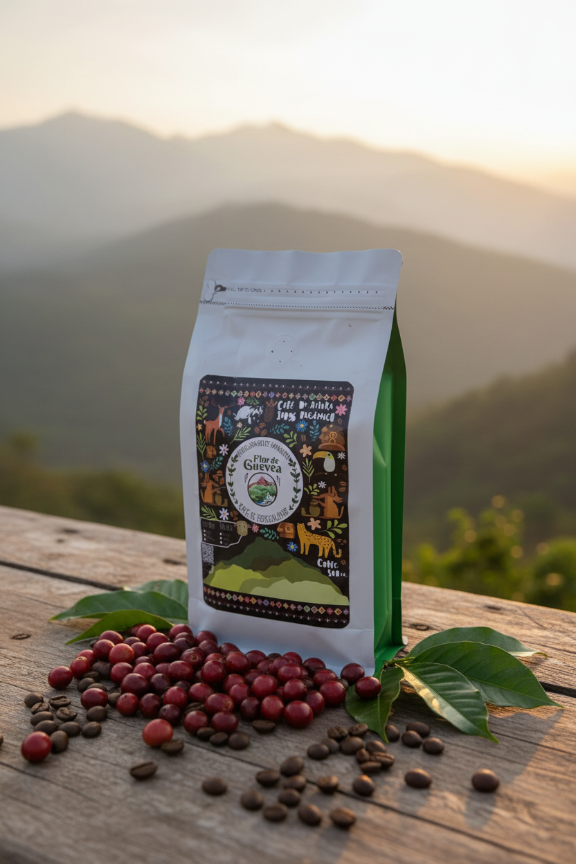 Flor de Guevea - Café de Altura 100% Orgánico fondo natural Oaxaca